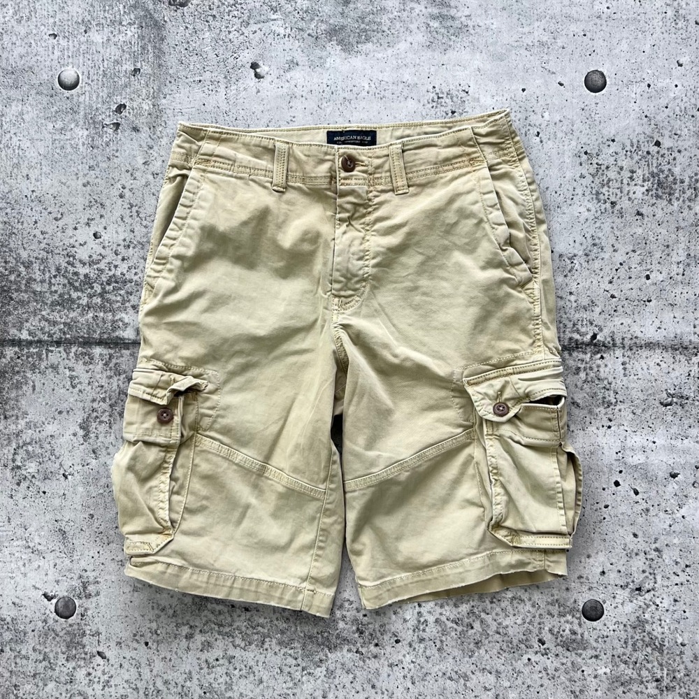 American Eagle Shorts Mens 30 Khaki Tan Cargo Long Utility Outdoors Gorpcore Y2K